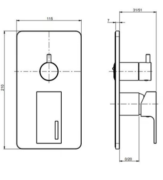 VITA 53541A - Single handle shower mixer with diverter by Rubinetterie Frattini - view 3